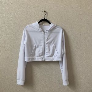 cropped white jacket size L